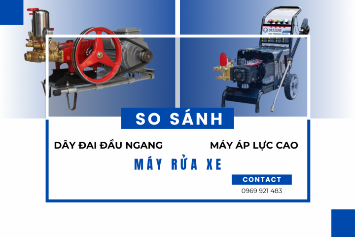 So sánh máy rửa xe dây đai và máy rửa xe áp lực cao