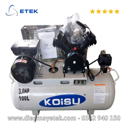 Máy nén khí piston 3HP, 1 pha, bình tích 100 lít Model V-31001