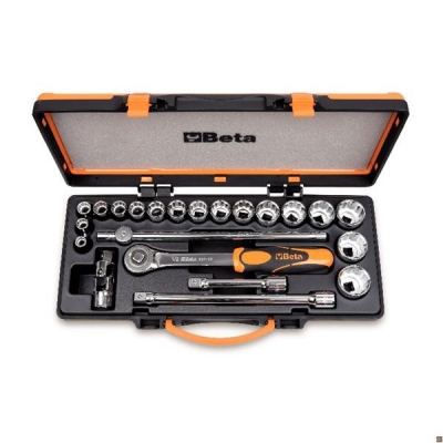 Bộ khẩu ngắn 1/2" và tay vặn, 22 chi tiết (17 khẩu, 5 phụ kiện, có vali) Thương hiệu Beta Model: 920AS/C17X