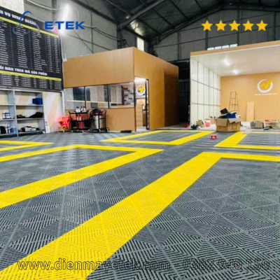 Lót sàn trạm rửa xe ô tô, detailing, garage