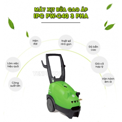 Máy rửa áp lực cao nước lạnh 180 Bar, 4.7 Kw (3 Pha, Kèm phụ kiện) Model PW-C40 D1813P4T