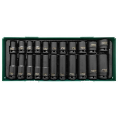 Bộ khẩu 22 chi tiết Hãng  JONNESWAY S03A4122SP – Khẩu súng vặn ốc 1/2" hệ mét, ngắn & dài
