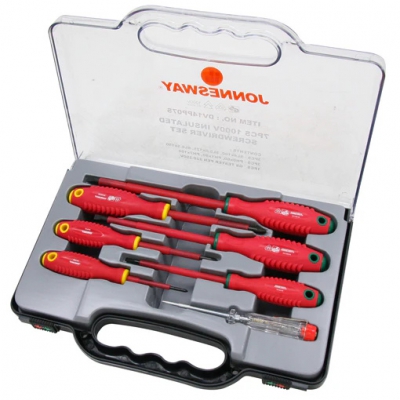 Bộ tô vít cách điện 7 chi tiết có hộp đựng hãng Jonnesway Model DV14PP07S
