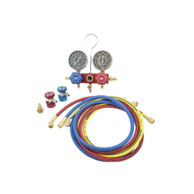 Bộ dụng cụ đo và nạp ga điều hòa 6 chi tiết R12, R134A (áp suất thấp 500 PSI), model: AR050043A hãng Jonnesway cao cấp