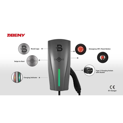 Bộ sạc treo tường loại AC, công suất sạc 11kW, nguồn điện 3pha 380V Model: BCP-AT2N-P-16 Hãng Beny sạc được nhiều dòng xe trên thị trường hiện nay