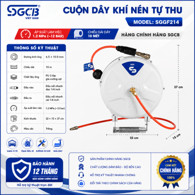 Cuộn dây khí nén tự thu SGCB SGGF214 10 mét