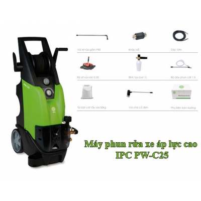 Máy rửa áp lực cao nước lạnh 150 Bar, 2.8 Kw (1 Pha, Kèm phụ kiện) model PW-C25