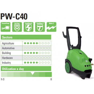 Máy rửa áp lực cao nước lạnh 180 Bar, 4.7 Kw (3 Pha, Kèm phụ kiện) Model PW-C40 D1813P4T