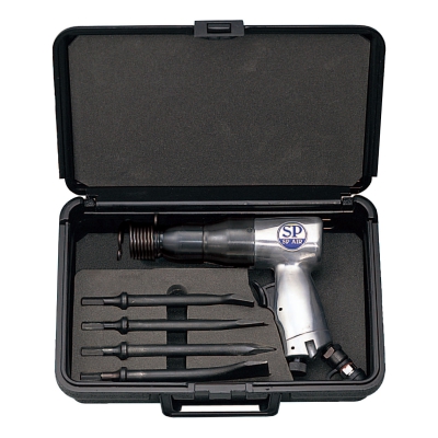 Bộ đục khí nén 3000 BPM, 5 chi tiết, gồm đục khí nén và 4 đầu đục hãng SP-AIR Nhật Bản