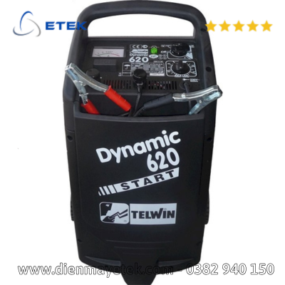 Thiết bị nạp ắc quy và khởi động đề 12-24V/90A/570A hãng TELWIN Xuất xứ-Italy Model: DYNAMIC 620